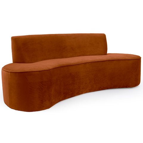 Sofá 3 Lugares 180cm Mônaco Veludo Camel - Nexta Casa