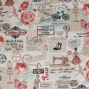 Ver imagem 3 de Puff Larissa Estampado Retrô Rosa D61 Pés Palito Castanho