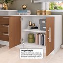 Ver imagem 6 de Penteadeira em L com 2 Portas e 3 Gavetas Flex Multimóveis Crrui-CMO001 Branco/Madeirado