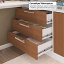 Ver imagem 3 de Penteadeira em L com 2 Portas e 3 Gavetas Flex Multimóveis Crrui-CMO001 Branco/Madeirado