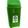 Lixeira 50 litros com tampa coleta seletiva lixo container para empresa apartamento plastico verde - 1