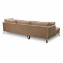 Ver imagem 7 de Sofá Sala de Estar Atena Chaise Esquerdo Pés de Ferro 284cm 5 Lugares Linho Marrom Claro M1 - Monari
