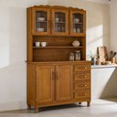 Ver imagem 4 de Armário Kit de Cozinha Rústico 5 Portas 4 Gavetas Évora M06 Imbuia Brilho - Lyam Decor