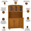 Ver imagem 6 de Armário Kit de Cozinha Rústico 5 Portas 4 Gavetas Évora M06 Imbuia Brilho - Lyam Decor