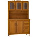 Ver imagem 3 de Armário Kit de Cozinha Rústico 5 Portas 4 Gavetas Évora M06 Imbuia Brilho - Lyam Decor