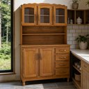 Ver imagem 1 de Armário Kit de Cozinha Rústico 5 Portas 4 Gavetas Évora M06 Imbuia Brilho - Lyam Decor