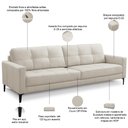 Ver imagem 3 de Sofá 3 Lugares para Sala Living Industrial 240cm Amélie L06 Couro Off White - Lyam Decor