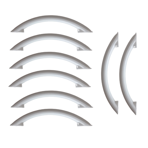 Kit 4 Pares de Puxador Armário Gaveta Cozinha Símplice Cor:branco