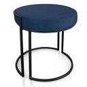 Ver imagem 3 de Kit 4 Puffs Love Suede Base Industrial Preto - Azul Marinho