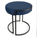 Ver imagem 4 de Kit 4 Puffs Love Suede Base Industrial Preto - Azul Marinho