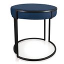 Ver imagem 5 de Kit 4 Puffs Love Suede Base Industrial Preto - Azul Marinho