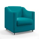 Ver imagem 2 de Poltrona Alya com Puff Izar Suede Azul Turquesa Aradecor