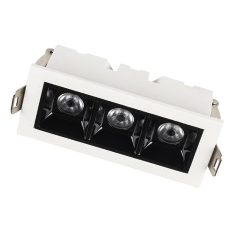 Spot Led Luz Pontual Arch Embutir 6w 2700k Branco/preto 24° 3 Focos Fixos Design Moderno Interno