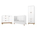 Ver imagem 2 de Conjunto Quarto de Bebê Completo Americano Magia 3 Peças Guarda- Roupa/ Berço Cama Americano/ Cômoda