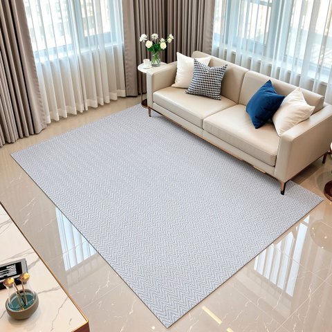 Tapete Sala Quarto Zig Zag Moderno Elegante 1,40m X 2,00m Antiderrapante Decorativo Cinza
