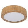 Plafon Wood Madeira Redondo Led 18w Bivolt Freijó:3000k Branco Quente - 6