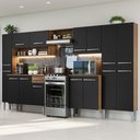 Ver imagem 1 de Armário de Cozinha Completa 325cm Rustic/Preto Emilly Madesa 02