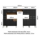 Ver imagem 4 de Armário de Cozinha Completa 325cm Rustic/Preto Emilly Madesa 02