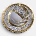 Ver imagem 6 de Jogo de Aparelho de Jantar em Porcelana Branco e Dourado 62 Peças 45x63x57cm