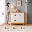 Ver imagem 3 de Quarto Apolo para Bebê Completo com Berço 2 em 1 Cômoda com Porta e Guarda Roupa 3 Portas |100% Md