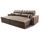 Ver imagem 2 de Sofá Retrátil e Reclinável 1,82m Luxos Cama Inbox Velusoft Castor