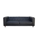 Ver imagem 4 de Sofá Decorativo Sala de Estar California 3 Lugares 220cm Couro Preto - Mozzelar
