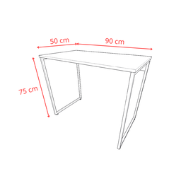 Mesa Escrivaninha Industrial Slim 90x45cm Compacta Apartamento 100% Mdf e Aço - 4