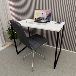Mesa Escrivaninha Industrial Slim 90x45cm Compacta Apartamento 100% Mdf e Aço - 1