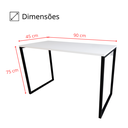 Ver imagem 4 de Mesa Escrivaninha Industrial Slim 90x45cm Compacta Apartamento 100% Mdf e Aço