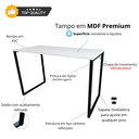 Ver imagem 2 de Mesa Escrivaninha Industrial Slim 90x45cm Compacta Apartamento 100% Mdf e Aço