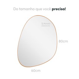 Espelho Decorativo Orgânico 80x60 Moderno:Caramelo - 2