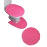 Jogo de Tapetes de Banheiro em Crochê Artesanal com 3 Peças Cor Rosa Pink - Rosa Crochês - 1