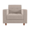 Ver imagem 5 de Kit Sofá 3 Lugares e 2 Poltronas Arezzo Linho Areia A27 Pés Chanfrado Castanho