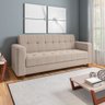 Kit Sofá 3 Lugares e 2 Poltronas Arezzo Linho Areia A27 Pés Chanfrado Castanho - 2