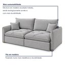 Ver imagem 5 de Sofá Cama Retrátil e Reclinável 3 Lugares 180cm Pés em Madeira Miami
