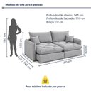 Ver imagem 3 de Sofá Cama Retrátil e Reclinável 3 Lugares 180cm Pés em Madeira Miami