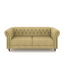 Ver imagem 7 de Conjunto de Sofá Sala de Estar Stanford Chesterfield 2 e 3 Lugares 180cm/260cm Pés Madeira Couro Beg
