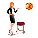 Ver imagem 4 de Puff Dara Suede Base Industrial Cobre - Vinho