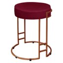 Ver imagem 1 de Puff Dara Suede Base Industrial Cobre - Vinho