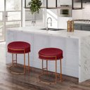 Ver imagem 2 de Puff Dara Suede Base Industrial Cobre - Vinho