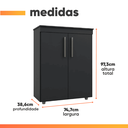 Ver imagem 3 de Armário Multiuso Organizador Office 2 Portas Advantage Preto Batrol