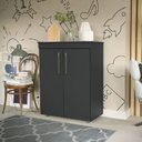 Ver imagem 2 de Armário Multiuso Organizador Office 2 Portas Advantage Preto Batrol