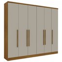 Ver imagem 2 de Guarda-roupa Casal Veneza 6 Portas 4 Gavetas Cinamomo/off White Tcil Móveis