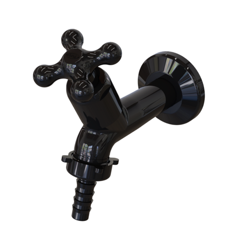 Torneira com Bico Tam. 10cm para Tanque Linha Porto Belo Cor Preto Durín