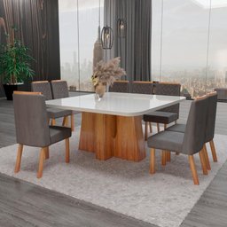 Sala de Jantar 135x135 8 Cadeiras Magic Bom Pastor - 1