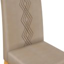 Ver imagem 4 de Conjunto Sala de Jantar Mesa Tampo Retangular Chanfrado Curvo Mad/vid 160 X 90cm Kiara Cedro Off Whi