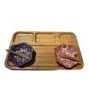 Ver imagem 2 de Petisqueira de Bambu Gr com Alça Couro 2 Mini Bowl Espatulas Pracaza