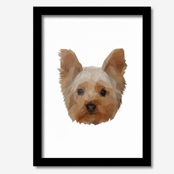 Quadro Decorativo Cachorro Yorkshire 33cmx24cm Los Quadros - 1