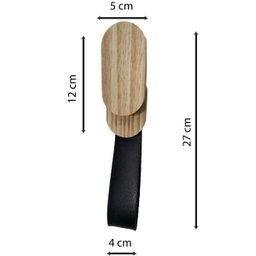 Gancho Pinus Oblongo Duplo Com Courino Preto - 2