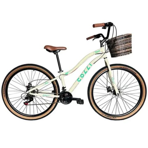 Bicicleta Viena Aro 29 Feminina Freio a Disco 21V c/ Cesto Colli